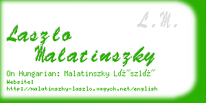 laszlo malatinszky business card